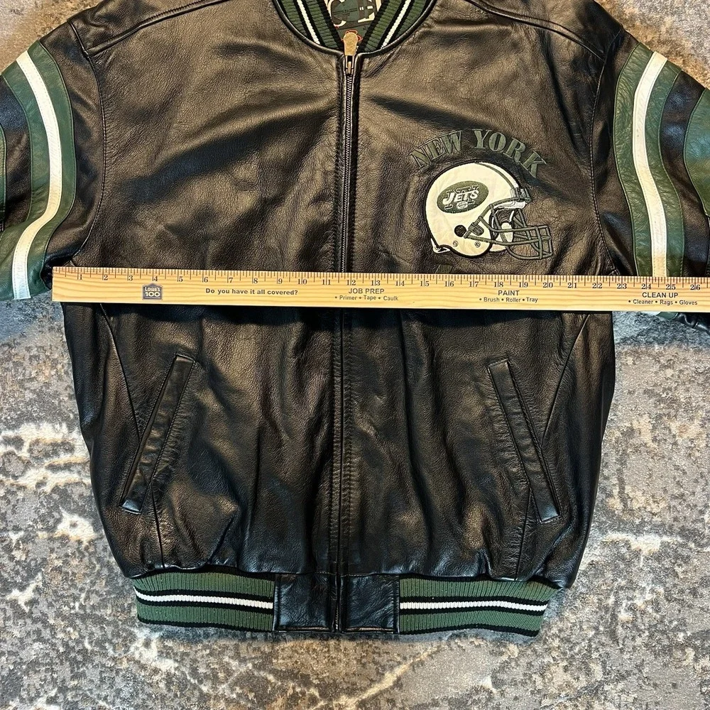 Vintage Carl Banks‎ G-III New York Jets Leather Jacket Size L